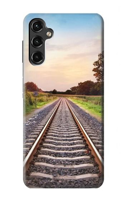 W3866 Railway Straight Train Track Hard Case and Leather Flip Case For Samsung Galaxy A14 5G