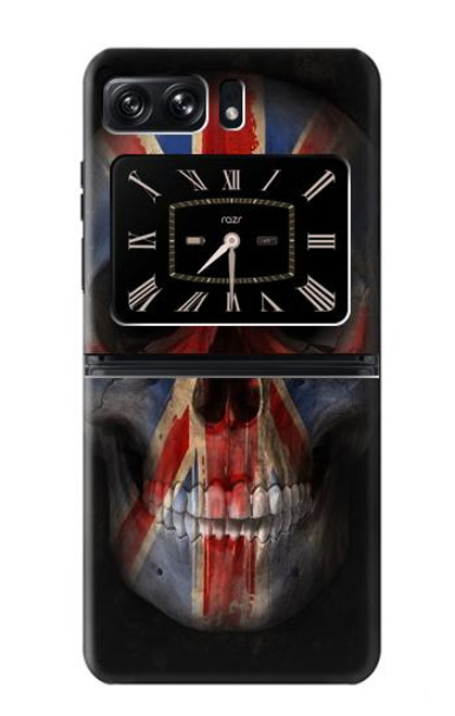 W3848 United Kingdom Flag Skull Hard Case and Leather Flip Case For Motorola Moto Razr 2022