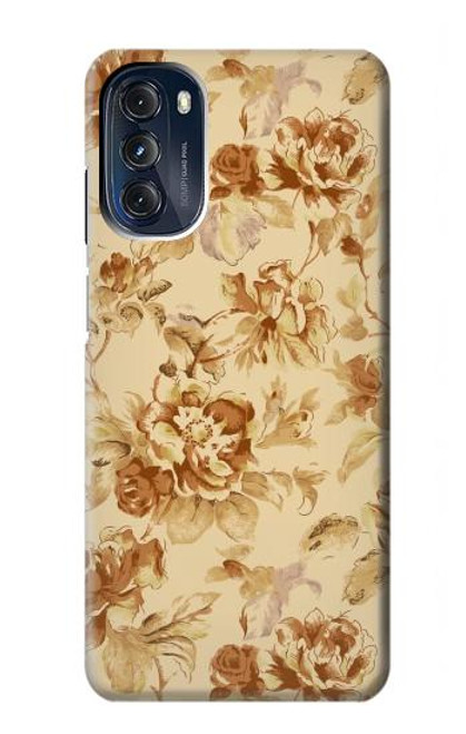 W2180 Flower Floral Vintage Pattern Hard Case and Leather Flip Case For Motorola Moto G 5G (2023)