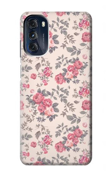 W3095 Vintage Rose Pattern Hard Case and Leather Flip Case For Motorola Moto G 5G (2023)