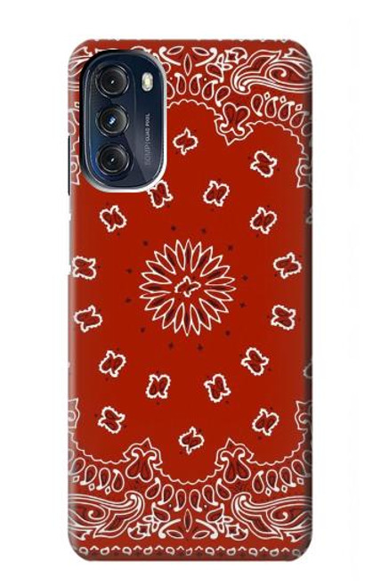 W3355 Bandana Red Pattern Hard Case and Leather Flip Case For Motorola Moto G 5G (2023)