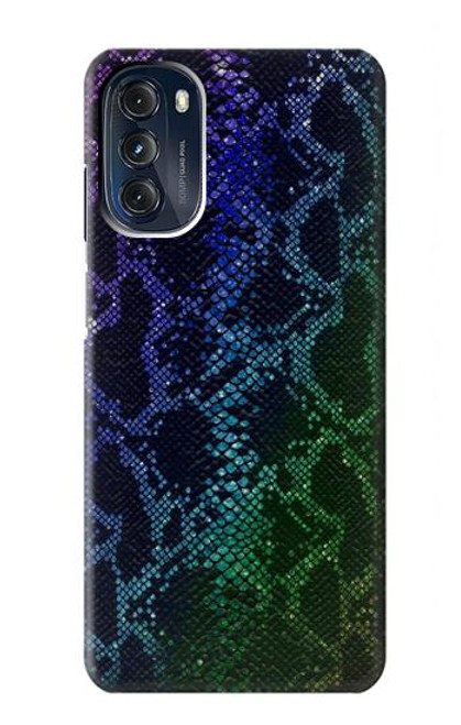 W3366 Rainbow Python Skin Graphic Print Hard Case and Leather Flip Case For Motorola Moto G 5G (2023)