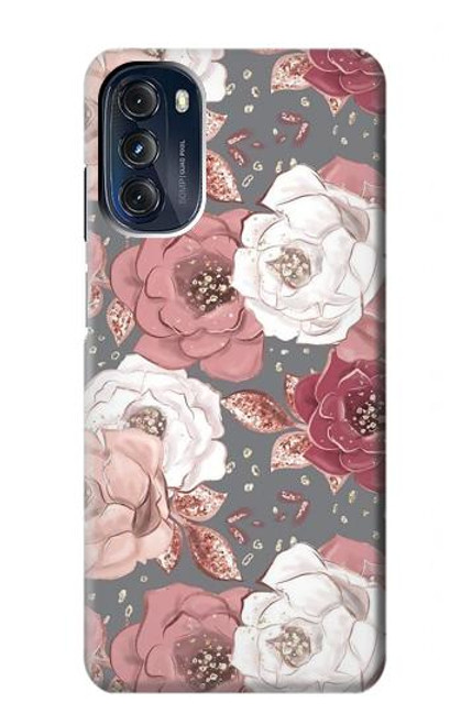 W3716 Rose Floral Pattern Hard Case and Leather Flip Case For Motorola Moto G 5G (2023)