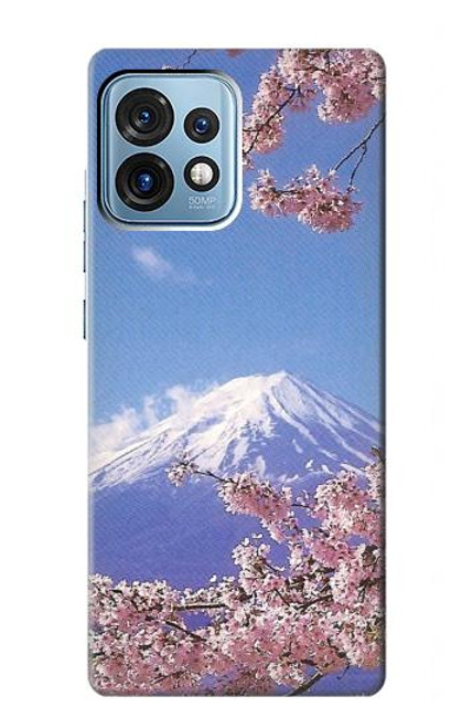 W1060 Mount Fuji Sakura Cherry Blossom Hard Case and Leather Flip Case For Motorola Edge+ (2023), X40, X40 Pro, Edge 40 Pro