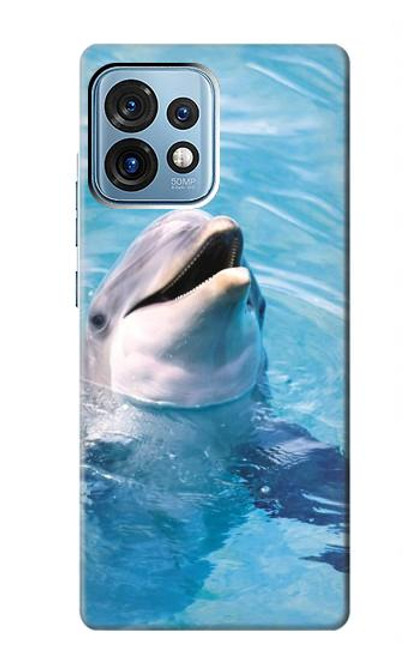 W1291 Dolphin Hard Case and Leather Flip Case For Motorola Edge+ (2023), X40, X40 Pro, Edge 40 Pro