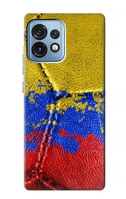 W3306 Colombia Flag Vintage Football Graphic Hard Case and Leather Flip Case For Motorola Edge+ (2023), X40, X40 Pro, Edge 40 Pro