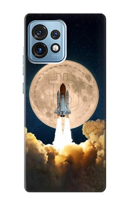 W3859 Bitcoin to the Moon Hard Case and Leather Flip Case For Motorola Edge+ (2023), X40, X40 Pro, Edge 40 Pro