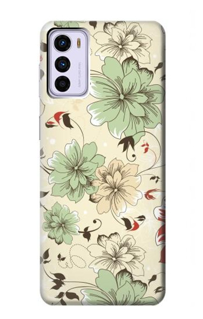 W2179 Flower Floral Vintage Art Pattern Hard Case and Leather Flip Case For Motorola Moto G42