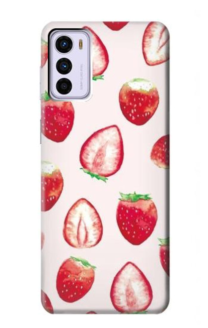 W3481 Strawberry Hard Case and Leather Flip Case For Motorola Moto G42