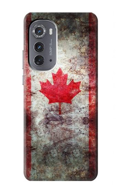W2490 Canada Maple Leaf Flag Texture Hard Case and Leather Flip Case For Motorola Edge (2022)