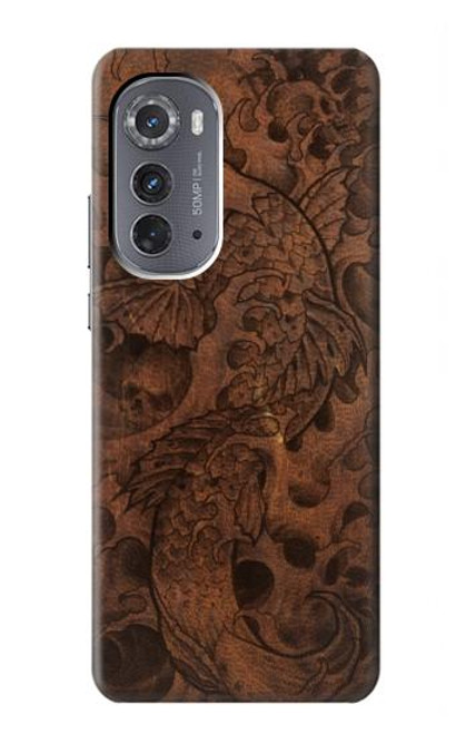 W3405 Fish Tattoo Leather Graphic Print Hard Case and Leather Flip Case For Motorola Edge (2022)