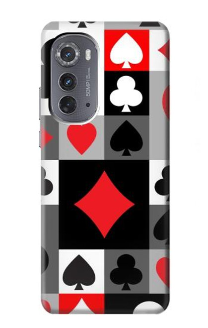 W3463 Poker Card Suit Hard Case and Leather Flip Case For Motorola Edge (2022)