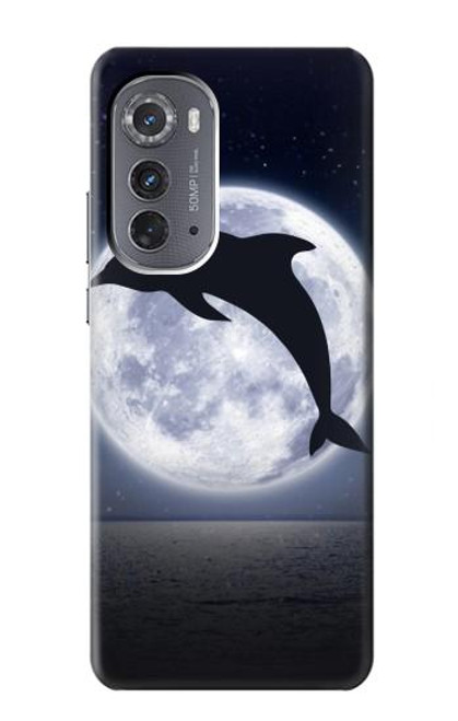 W3510 Dolphin Moon Night Hard Case and Leather Flip Case For Motorola Edge (2022)