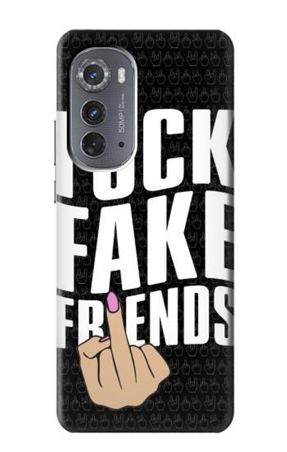 W3598 Middle Finger Fuck Fake Friend Hard Case and Leather Flip Case For Motorola Edge (2022)