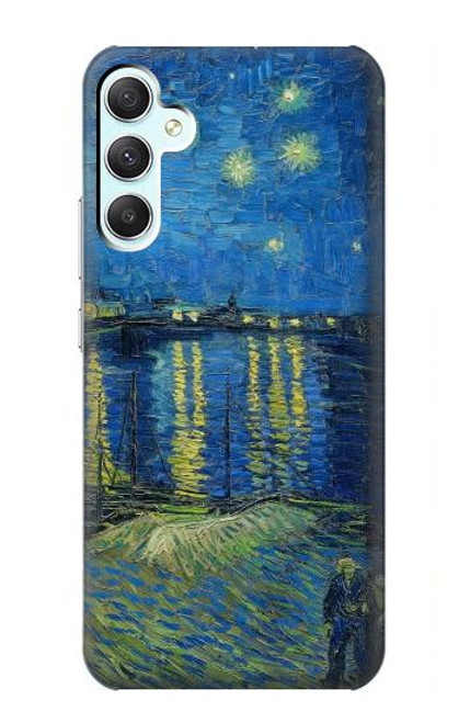W3336 Van Gogh Starry Night Over the Rhone Hard Case and Leather Flip Case For Samsung Galaxy A34 5G