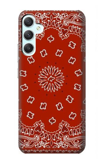 W3355 Bandana Red Pattern Hard Case and Leather Flip Case For Samsung Galaxy A34 5G