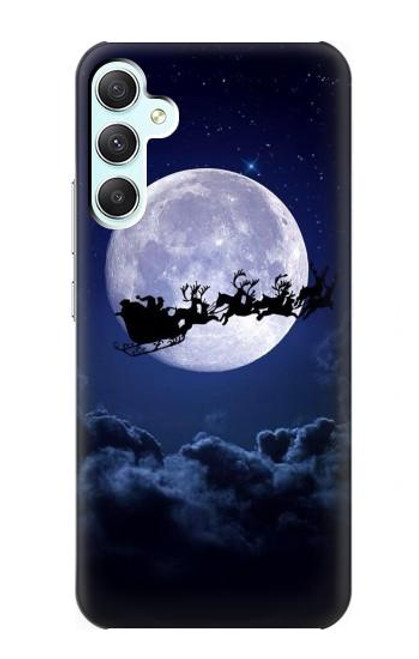 W3508 Xmas Santa Moon Hard Case and Leather Flip Case For Samsung Galaxy A34 5G