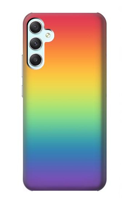 W3698 LGBT Gradient Pride Flag Hard Case and Leather Flip Case For Samsung Galaxy A34 5G