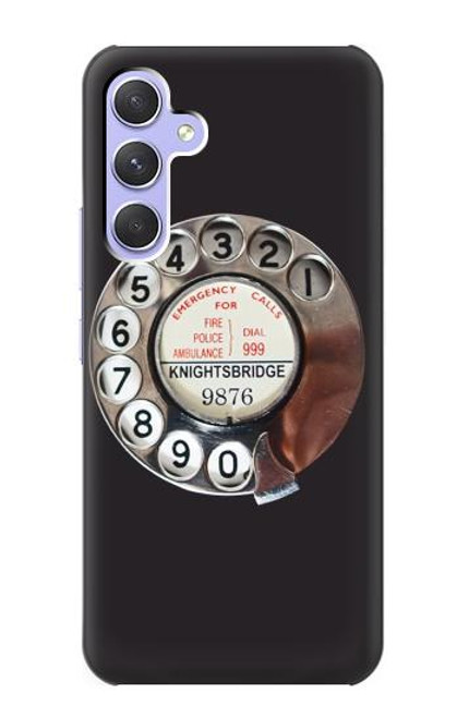 W0059 Retro Rotary Phone Dial On Hard Case and Leather Flip Case For Samsung Galaxy A54 5G