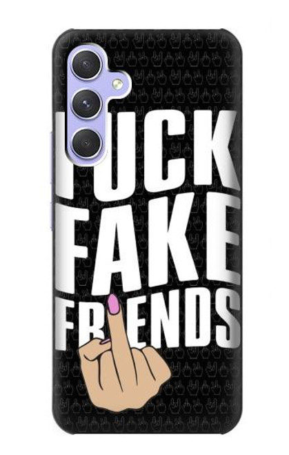 W3598 Middle Finger Fuck Fake Friend Hard Case and Leather Flip Case For Samsung Galaxy A54 5G