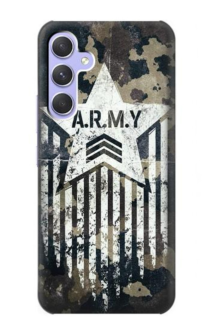 W3666 Army Camo Camouflage Hard Case and Leather Flip Case For Samsung Galaxy A54 5G