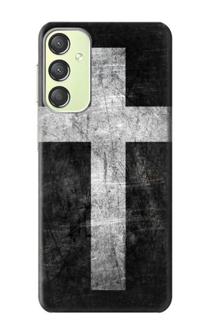 W3491 Christian Cross Hard Case and Leather Flip Case For Samsung Galaxy A24 4G