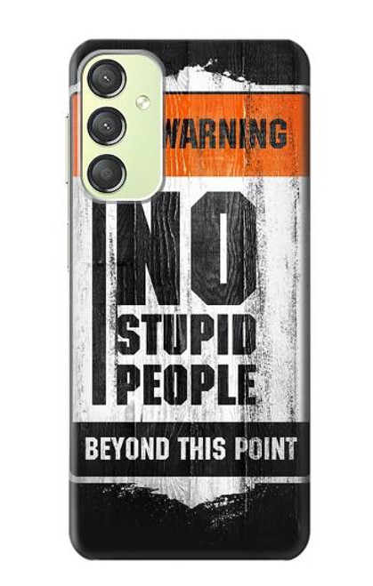 W3704 No Stupid People Hard Case and Leather Flip Case For Samsung Galaxy A24 4G