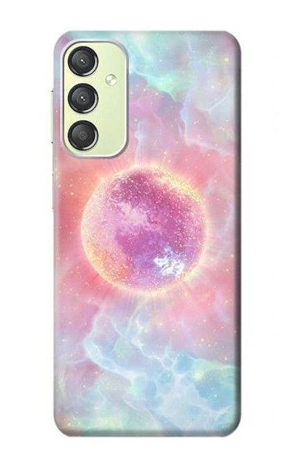 W3709 Pink Galaxy Hard Case and Leather Flip Case For Samsung Galaxy A24 4G