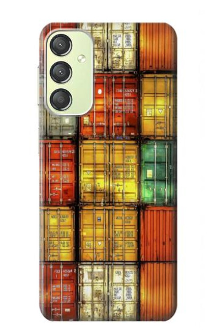 W3861 Colorful Container Block Hard Case and Leather Flip Case For Samsung Galaxy A24 4G