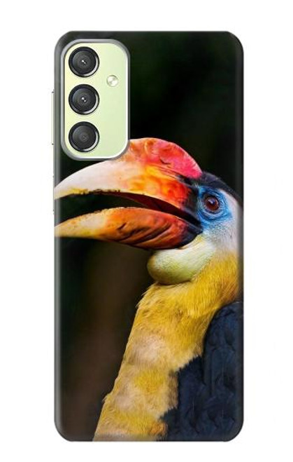 W3876 Colorful Hornbill Hard Case and Leather Flip Case For Samsung Galaxy A24 4G