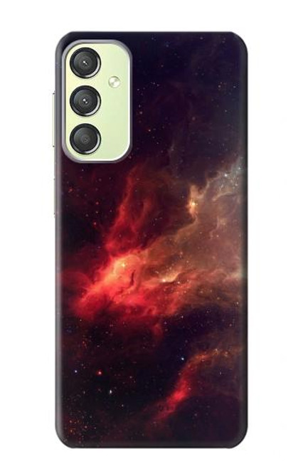 W3897 Red Nebula Space Hard Case and Leather Flip Case For Samsung Galaxy A24 4G