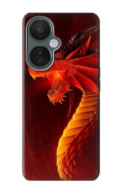 W0526 Red Dragon Hard Case and Leather Flip Case For OnePlus Nord CE 3 Lite, Nord N30 5G