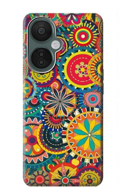 W3272 Colorful Pattern Hard Case and Leather Flip Case For OnePlus Nord CE 3 Lite, Nord N30 5G