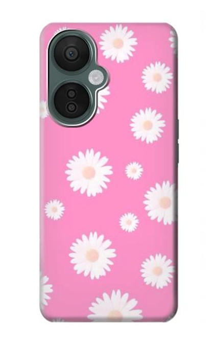 W3500 Pink Floral Pattern Hard Case and Leather Flip Case For OnePlus Nord CE 3 Lite, Nord N30 5G