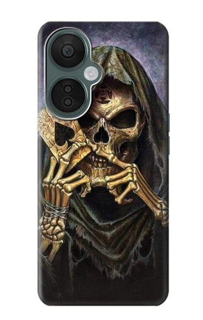 W3594 Grim Reaper Wins Poker Hard Case and Leather Flip Case For OnePlus Nord CE 3 Lite, Nord N30 5G