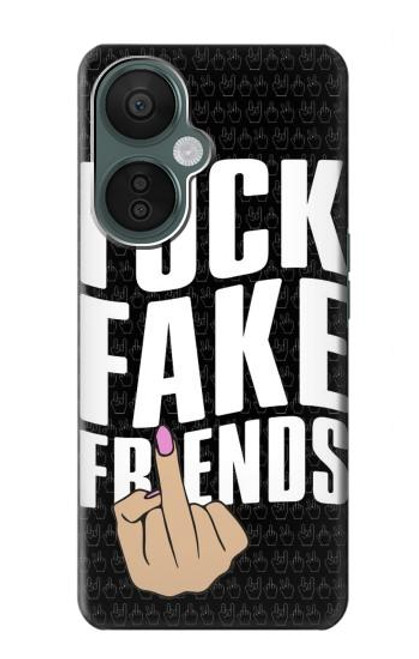 W3598 Middle Finger Fuck Fake Friend Hard Case and Leather Flip Case For OnePlus Nord CE 3 Lite, Nord N30 5G