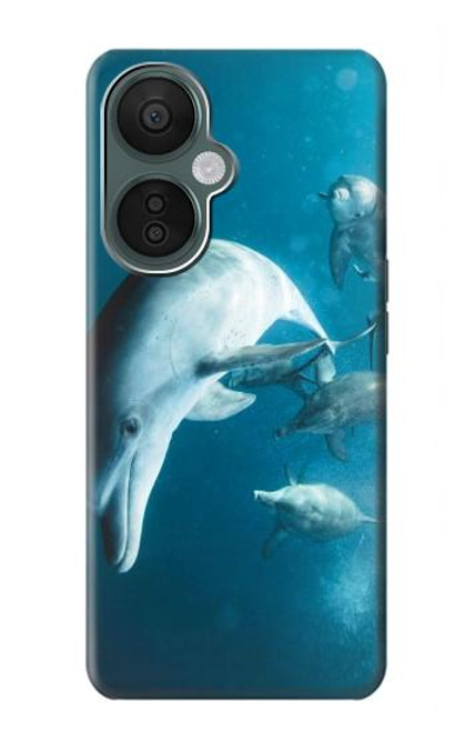 W3878 Dolphin Hard Case and Leather Flip Case For OnePlus Nord CE 3 Lite, Nord N30 5G