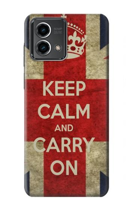 W0674 Keep Calm and Carry On Hard Case and Leather Flip Case For Motorola Moto G Stylus 5G (2023)