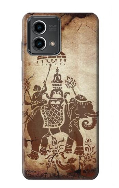 W2102 Thai Art Buddha on Elephant Hard Case and Leather Flip Case For Motorola Moto G Stylus 5G (2023)