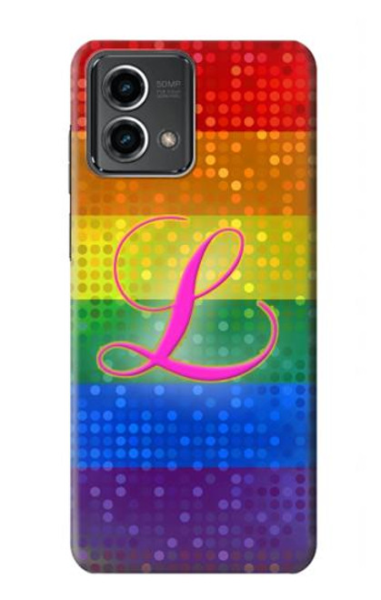 W2900 Rainbow LGBT Lesbian Pride Flag Hard Case and Leather Flip Case For Motorola Moto G Stylus 5G (2023)