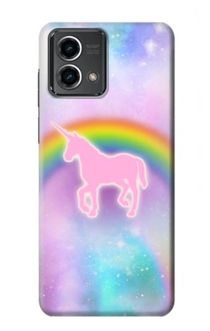 W3070 Rainbow Unicorn Pastel Sky Hard Case and Leather Flip Case For Motorola Moto G Stylus 5G (2023)