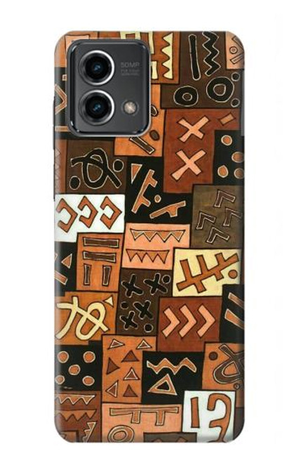 W3460 Mali Art Pattern Hard Case and Leather Flip Case For Motorola Moto G Stylus 5G (2023)