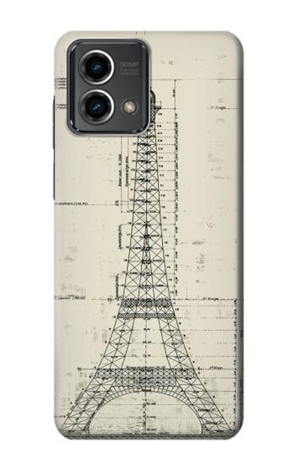 W3474 Eiffel Architectural Drawing Hard Case and Leather Flip Case For Motorola Moto G Stylus 5G (2023)