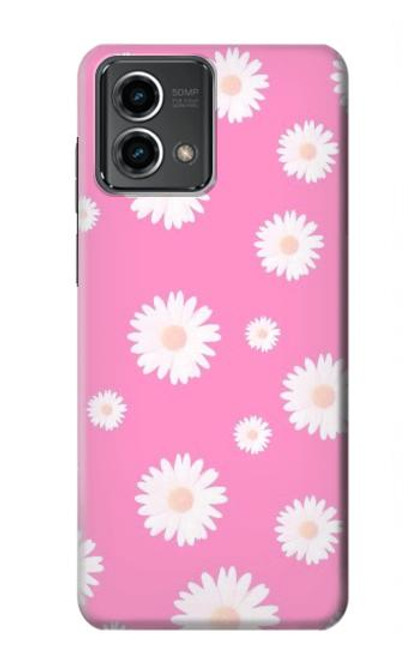 W3500 Pink Floral Pattern Hard Case and Leather Flip Case For Motorola Moto G Stylus 5G (2023)