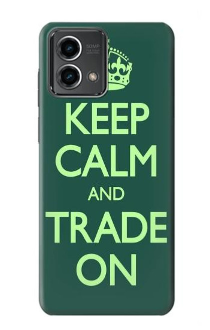 W3862 Keep Calm and Trade On Hard Case and Leather Flip Case For Motorola Moto G Stylus 5G (2023)