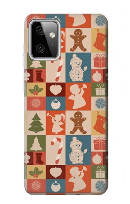 W2854 Cute Xmas Pattern Hard Case and Leather Flip Case For Motorola Moto G Power (2023) 5G