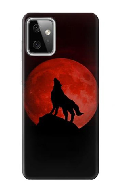 W2955 Wolf Howling Red Moon Hard Case and Leather Flip Case For Motorola Moto G Power (2023) 5G