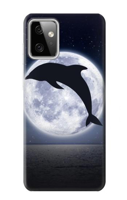 W3510 Dolphin Moon Night Hard Case and Leather Flip Case For Motorola Moto G Power (2023) 5G