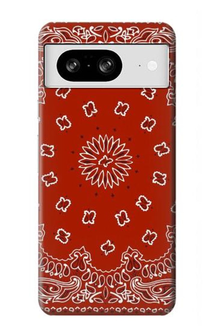 W3355 Bandana Red Pattern Hard Case and Leather Flip Case For Google Pixel 8