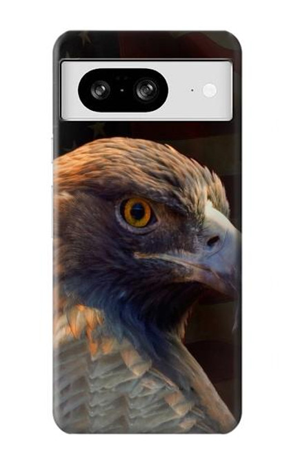 W3376 Eagle American Flag Hard Case and Leather Flip Case For Google Pixel 8